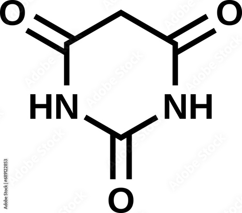Barbituric acid structural formula, vector illustration