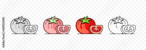 Tomato, tomatoes, vegetable, fruit, food and meal, graphic design. Plant, garden, beds, market, agriculture and agricultural, vector design and illustration
