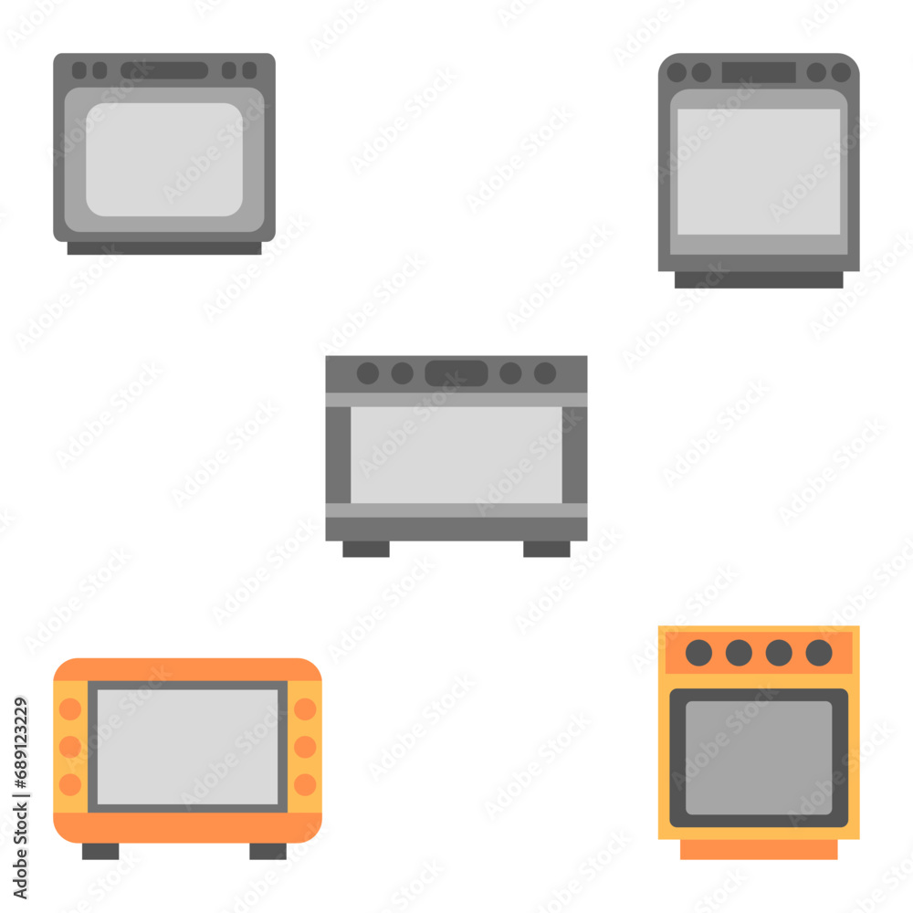 Oven icon set. Cooking equipment vector Oven icon set. Cooking equipment vector