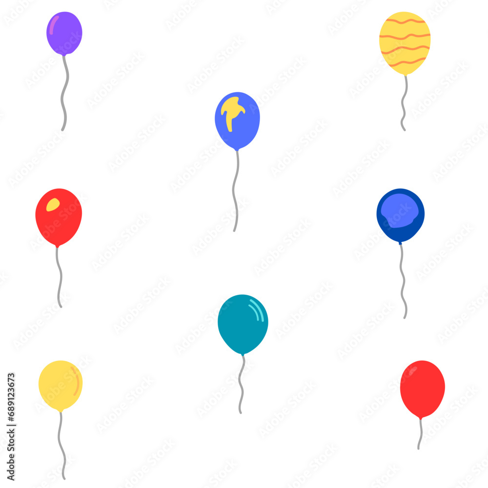 Balloon icon set. Ornate decoration vector Balloon icon set. Ornate decoration vector