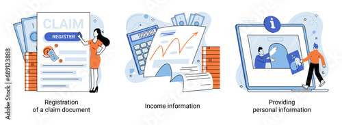 Compensation vector illustration. Income is melody, harmonious composition compensation, rewards, and fees Compensation is grand tapestry, woven with threads reward, indemnity, and payoff Premium