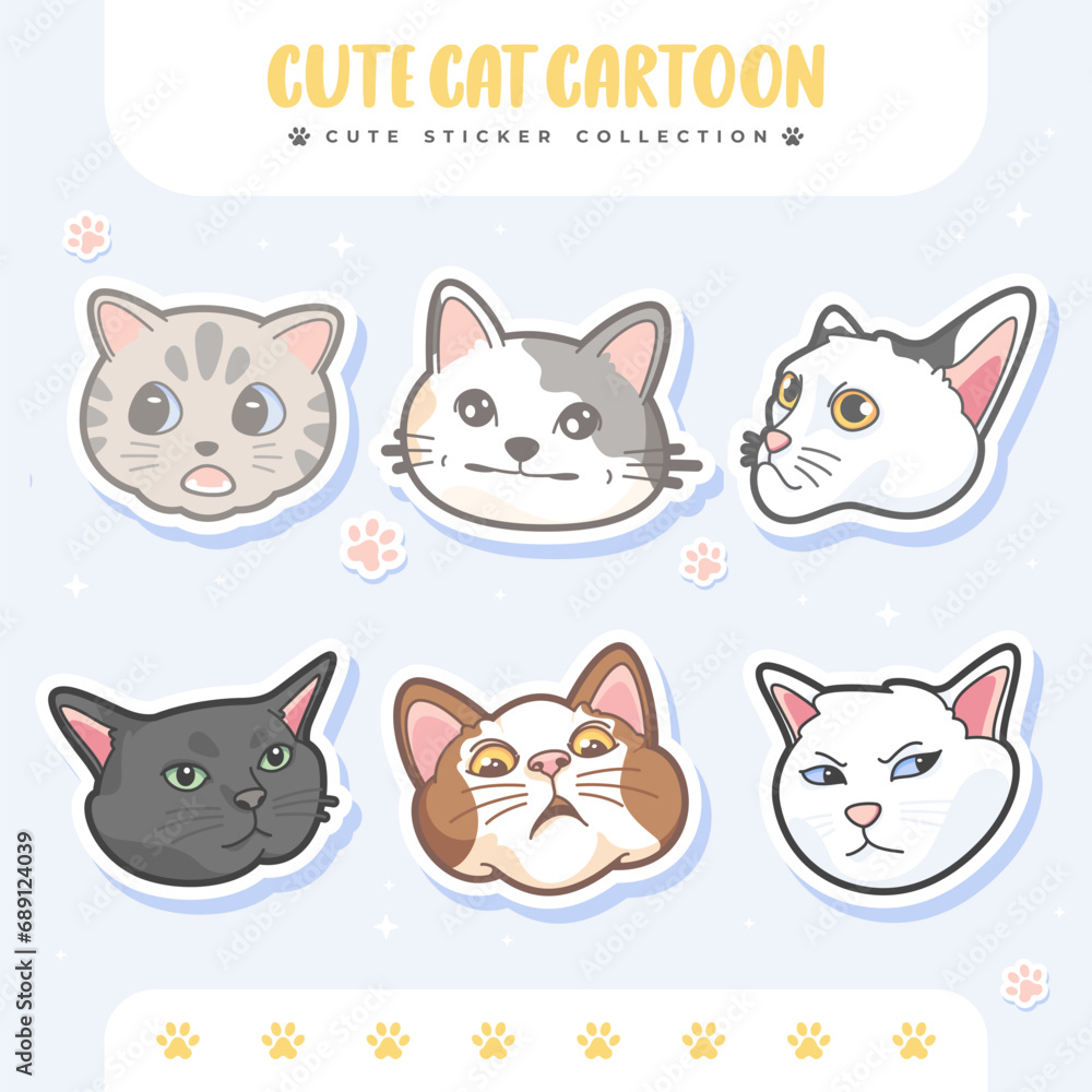cute cats sticker cartoon 3