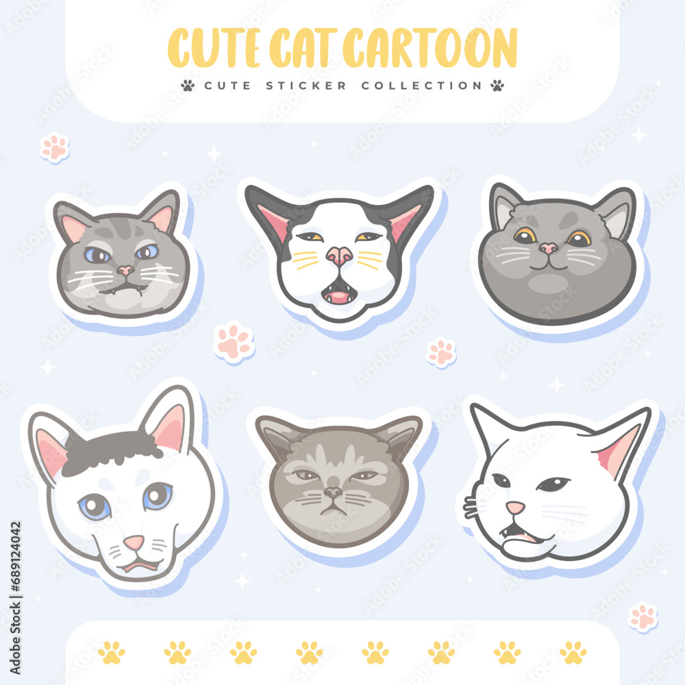cute cats sticker cartoon 1