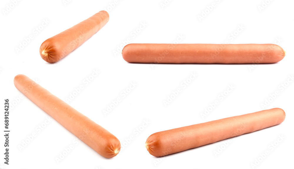 Sausage isolated on the white background. Sausage for hot dog Sausage isolated on the white background. Sausage for hot dog