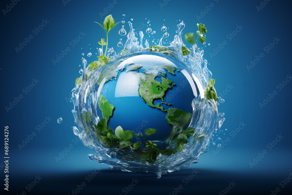 Water scarcity and concept of earth day or world water day.