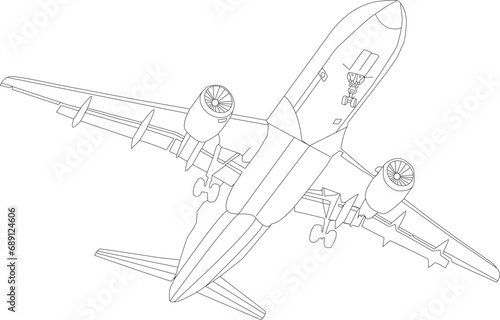 Air plane coloring page for all ages