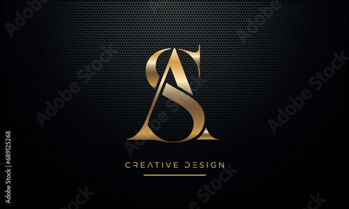 SA or AS Alphabet letters logo monogram