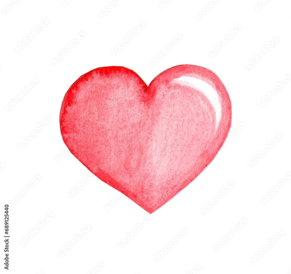 Obraz premium Watercolor heart with tape.