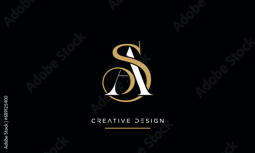 SA or AS Alphabet letters logo monogram