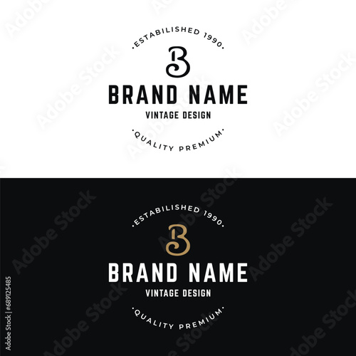 Logo design typography vintage retro badge for business , clothing , barber , restaurant and bar.
