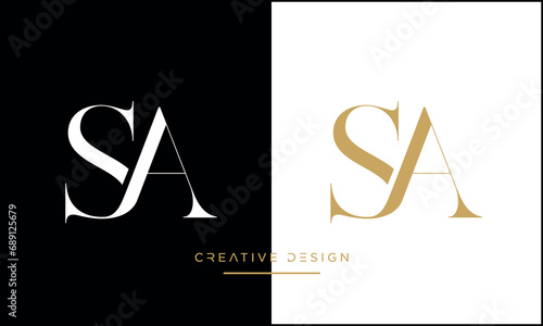 SA or AS Alphabet letters logo monogram