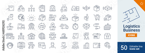 Logistics icons Pixel perfect. World, shopping, transport, ....