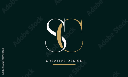 SC or CS Alphabet letters logo monogram