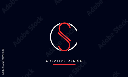 SC or CS Alphabet letters logo monogram