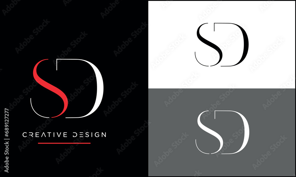 Alphabet letters icon logo SD or DS Alphabet letters icon logo SD or DS