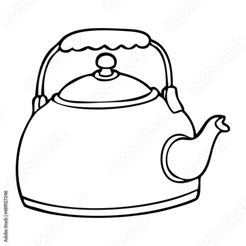 kettle line vector illustration