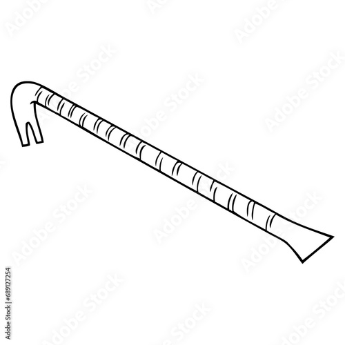 crowbar line vector illustration