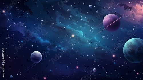 Fantasy Planetary in outer space sky template background photo