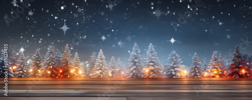A wonderful New Year, Christmas, holiday and winter atmosphere background. © NaLan