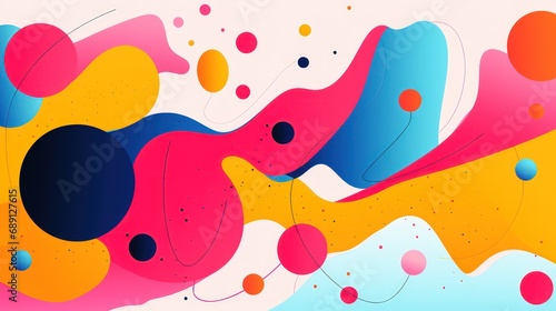 Modern abstract colorful geometric shape with composition made of various rounded background
