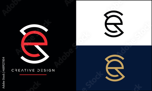 SE or ES Alphabet letters logo monogram