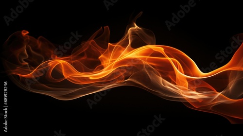 Fire flames on isolated black background