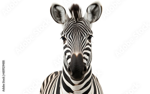 Clever Grevys Zebra Isolated on a Transparent Background PNG. photo