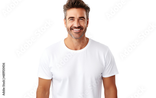 Soft And Smooth Casual White T-Shirt Isolated on a Transparent Background PNG.