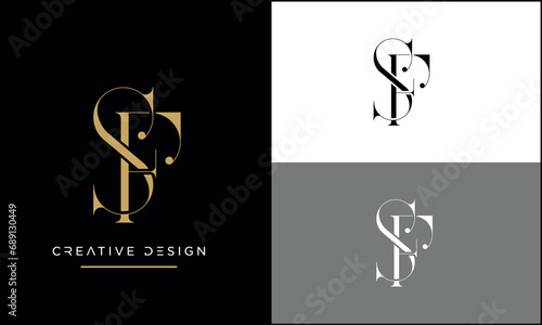 Alphabet letters SF or FS logo monogram