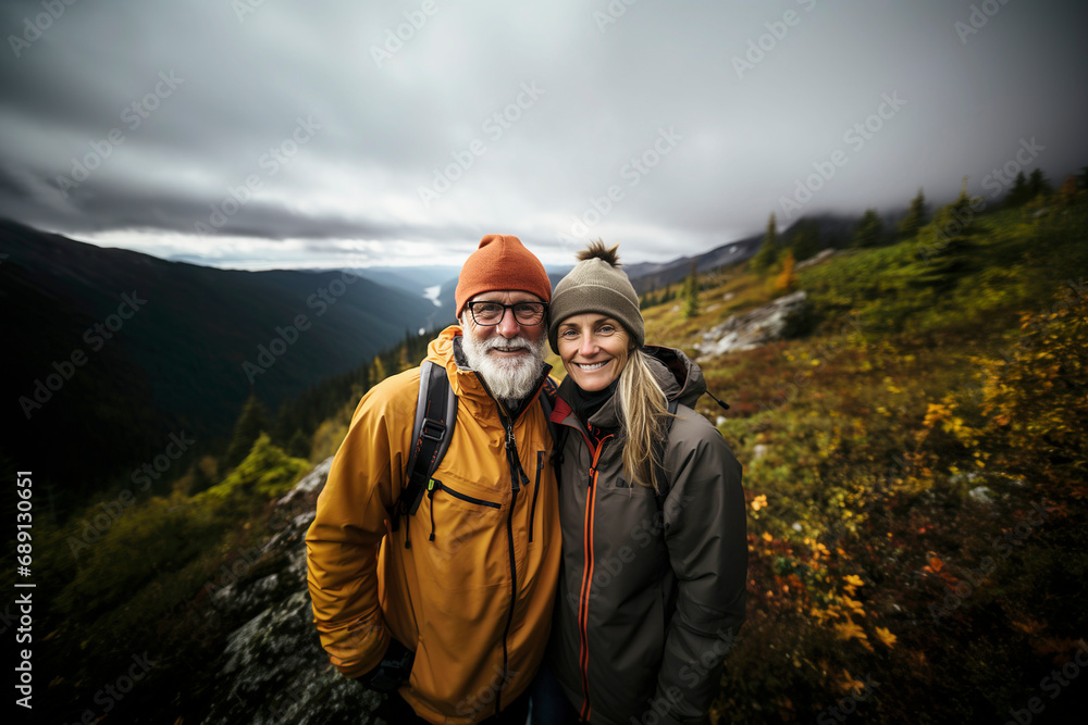 An older couple enjoying the high mountain