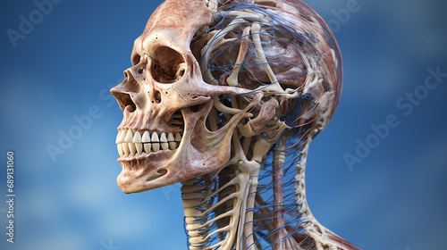 3d human head skull