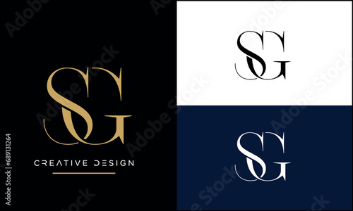 Alphabet letters icon logo SG or GS monogram