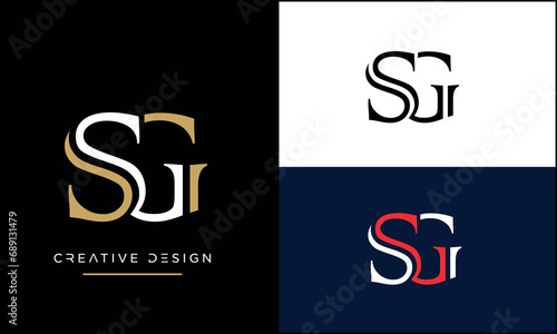 Alphabet letters icon logo SG or GS monogram