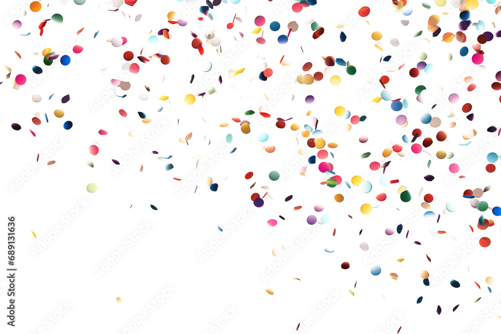 Flying colorful confetti, cut out - stock png.	 - obrazy, fototapety, plakaty 