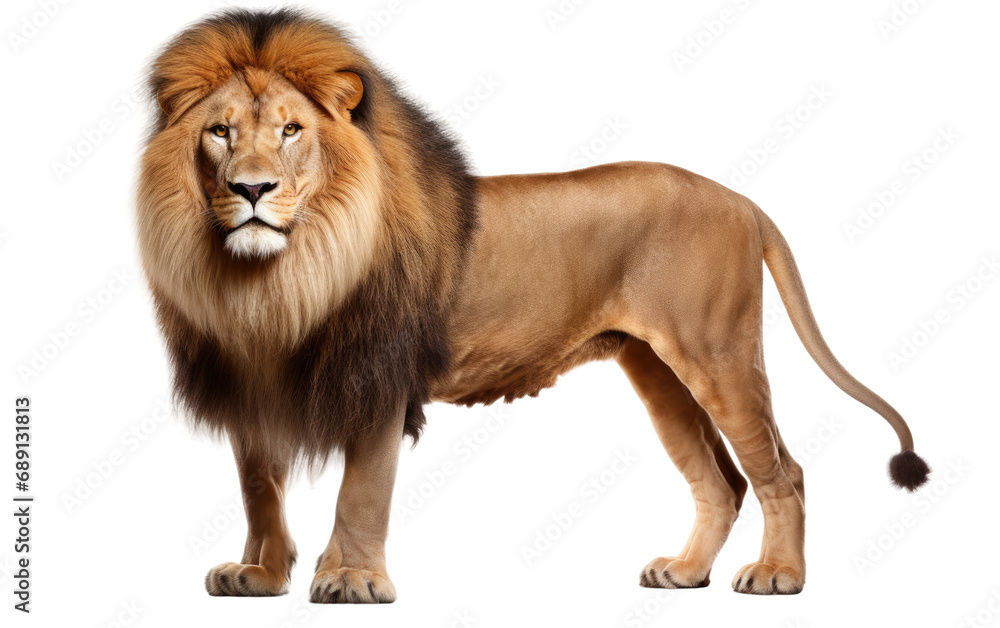 Majestic Lion On Isolated Background