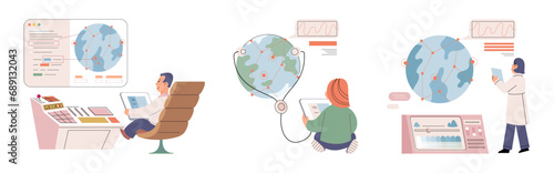 Lab test. Vector illustration. Experiments are designed to test specific hypotheses and gather data Analysis experimental results provides insights into underlying mechanisms The lab test metaphor
