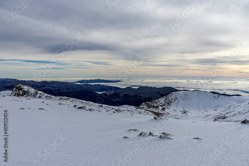 he scenic view of the Gömbe Akdağ, (Uyluktepe), 3024 m. high over Subaşı Plateau in Antalya