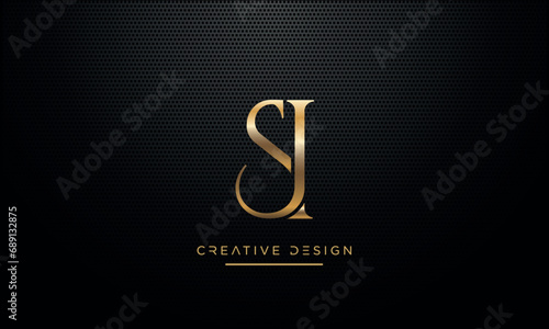 Alphabet letters Si or IS logo monogram