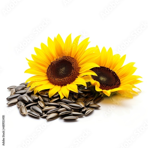 Professional food photography of Sunflower, isolated on white background, Sunflower isolated on white background