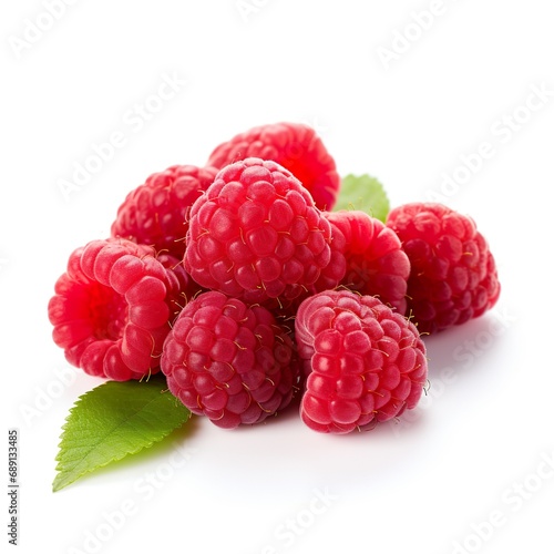 Professional food photography of Raspberries, isolated on white background, Raspberries isolated on white background