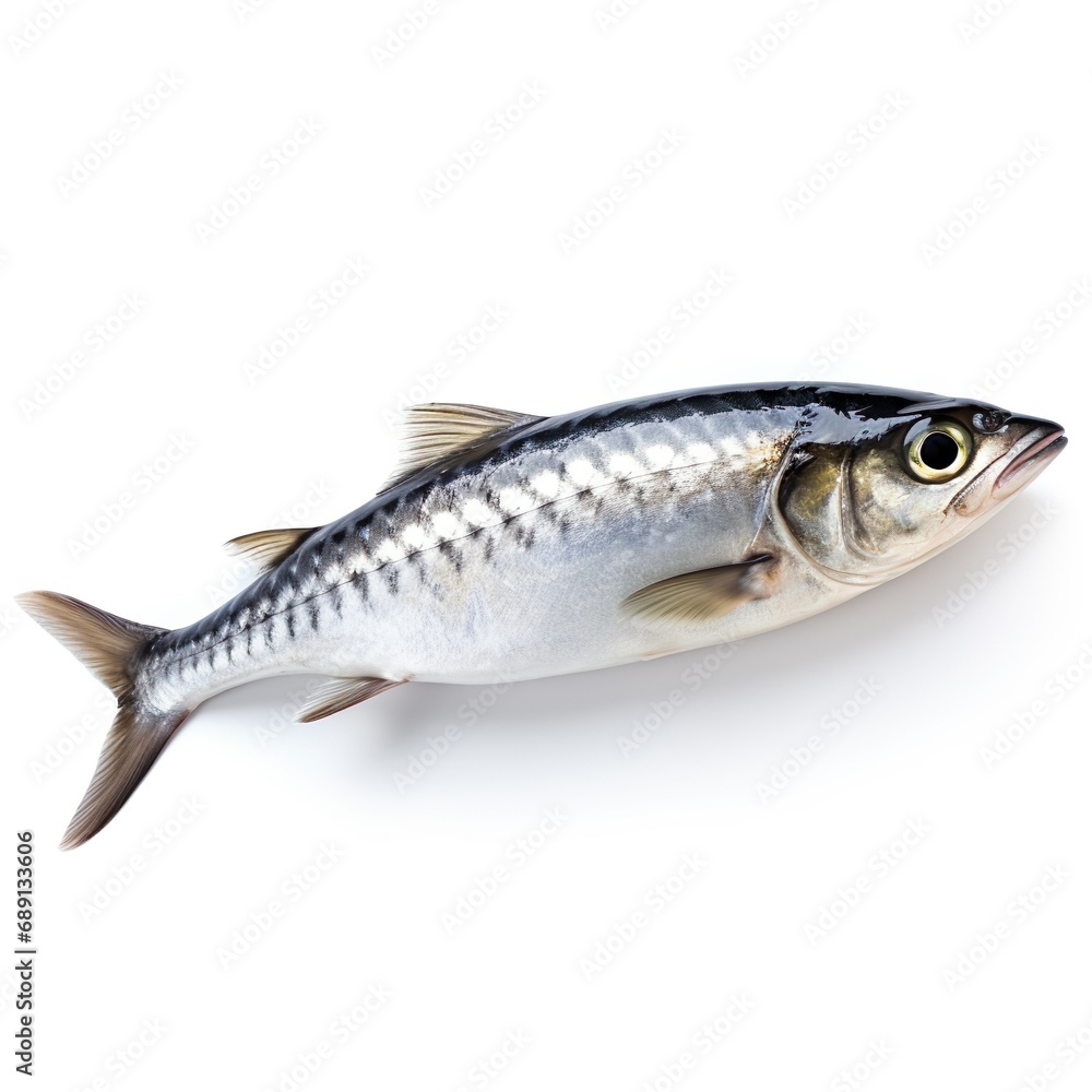 Fototapeta premium Professional food photography of Mackerel, isolated on white background, Mackerel isolated on white background
