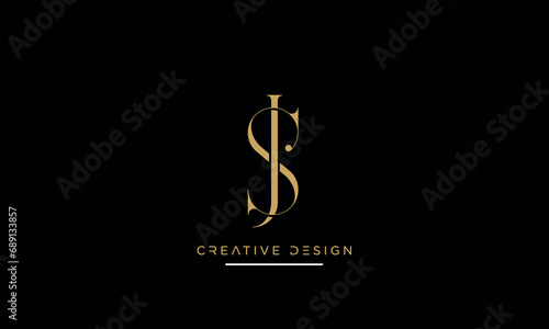 Alphabet letters icon logo SJ or JS monogram