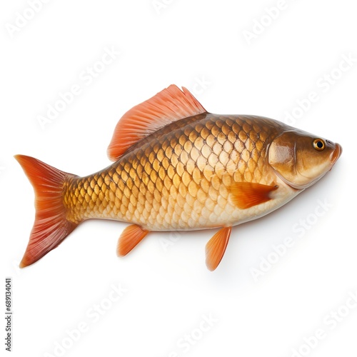 Professional food photography of Carp, isolated on white background, Carp isolated on white background