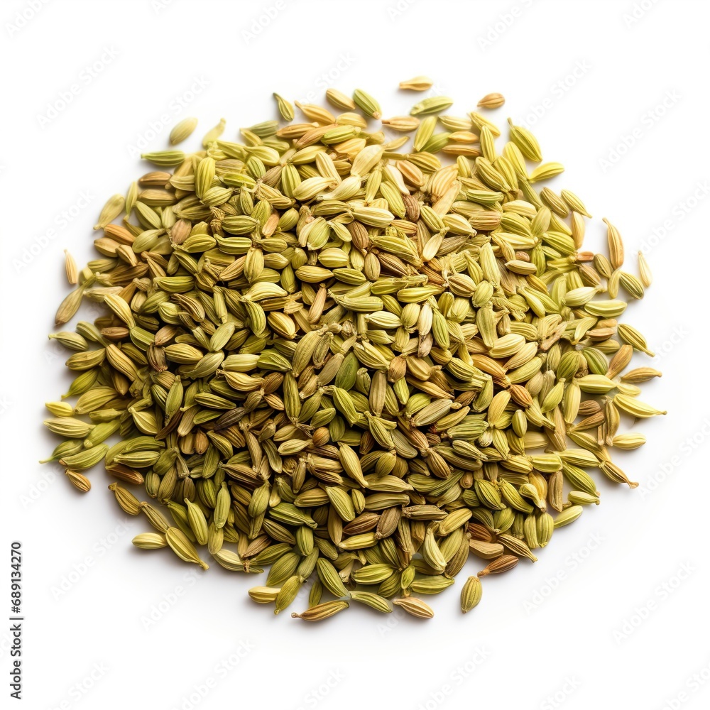 Professional food photography of Fennel seeds, isolated on white background, Fennel seeds isolated on white background Professional food photography of Fennel seeds, isolated on white background, Fennel seeds isolated on white background