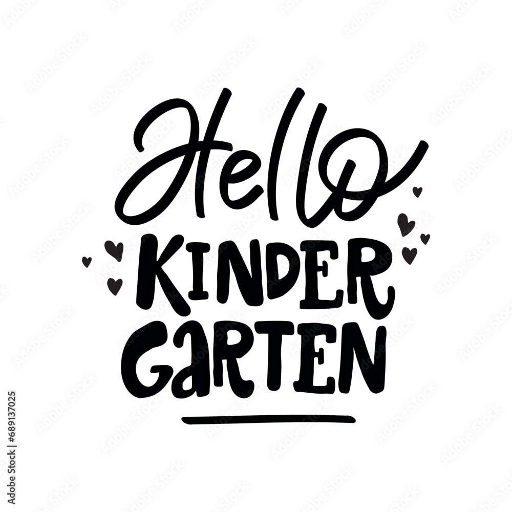 Obraz premium HELLO KINDERGARTEN - handwriting phrase