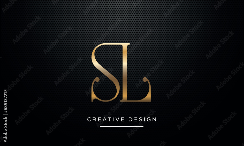 Alphabet letters SL or LS logo monogram Alphabet letters SL or LS logo monogram