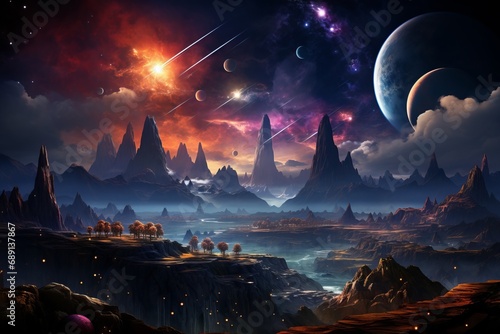 Alien Planet. A futuristic sci-fi landscape. © Ivan