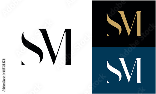 SM or MS Alphabet letters logo monogram photo