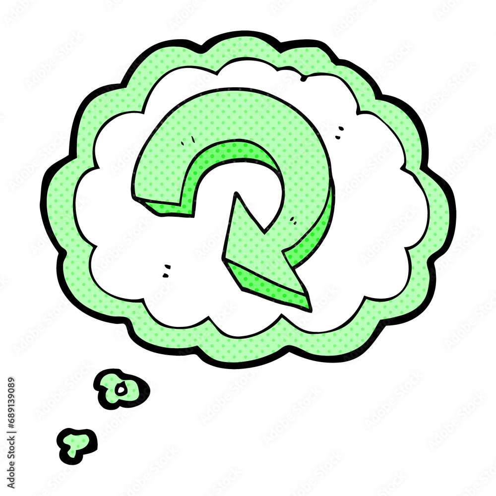 freehand drawn thought bubble cartoon recycling arrow freehand drawn thought bubble cartoon recycling arrow