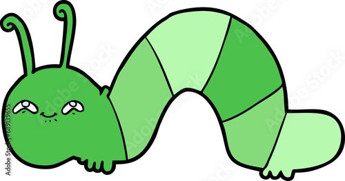 Fototapeta Naklejka Na Ścianę i Meble -  cartoon happy caterpillar